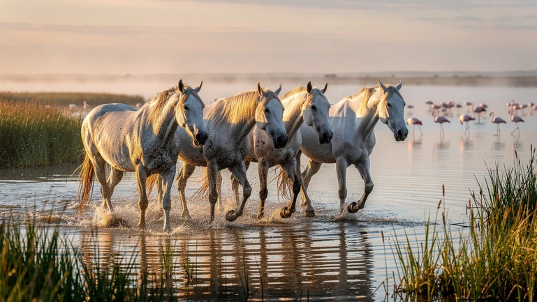 Chevaux blancs de Camargue